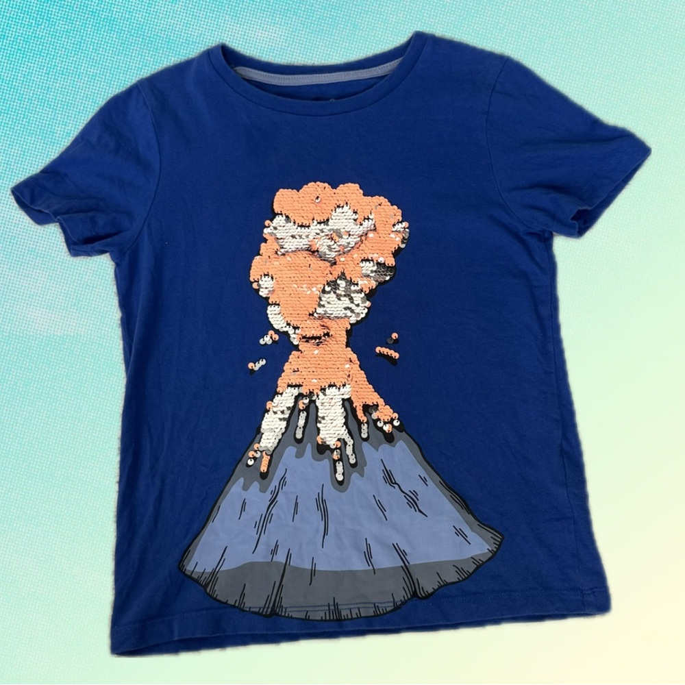 Mini Boden Volcano Sequin Flip T-Shirt – Size 5-6Y (116cm)